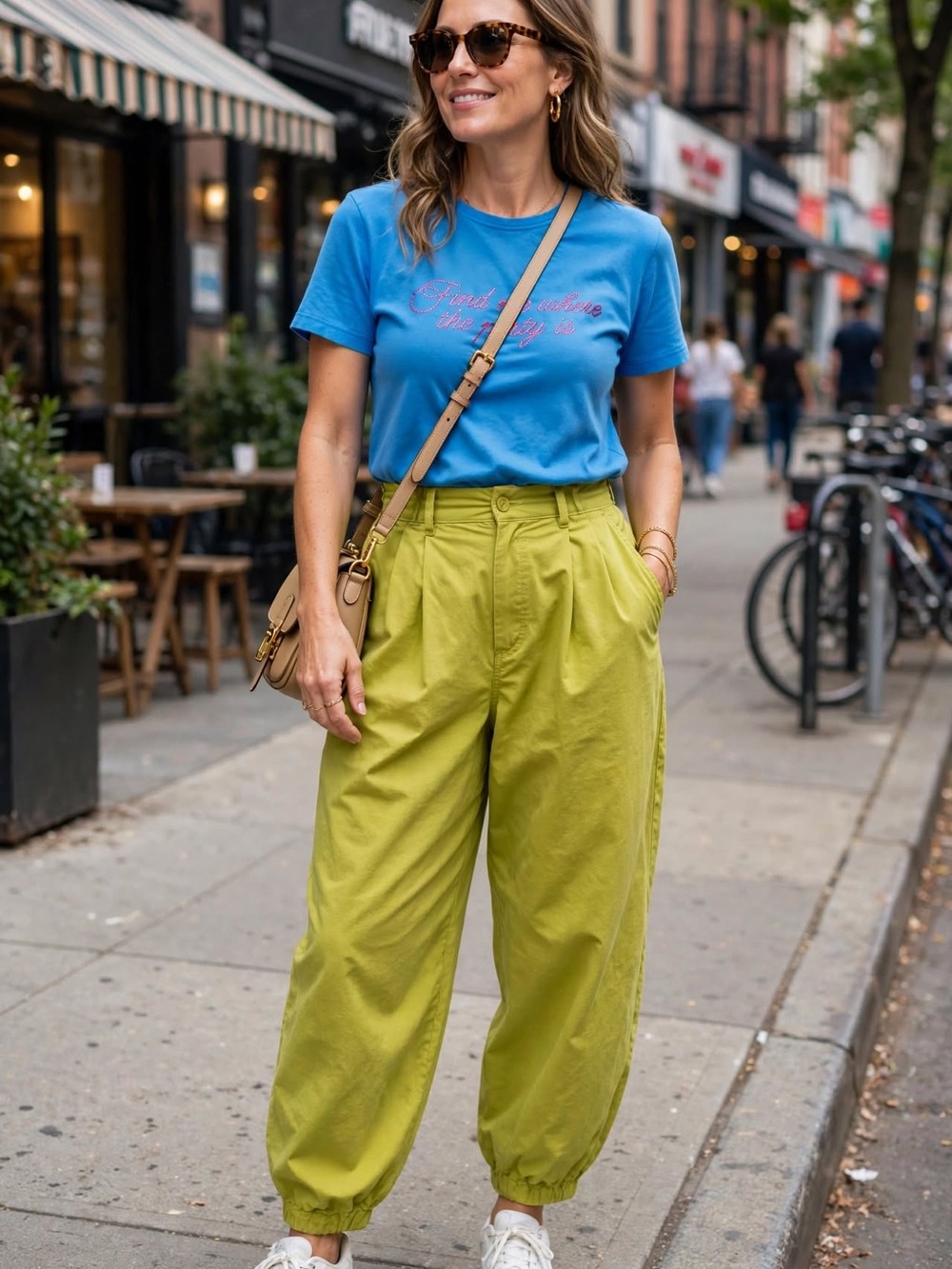 ZARA Blue Women's Graphic Tee - 'Find Me Where the Party Is